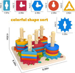 Load image into Gallery viewer, Wooden Motor Skills Toy Slot Puzzle Sorting Game 5 Column - حل مشكلات 5 عمود و تروس
