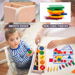 Load image into Gallery viewer, Wooden Shape &amp; Color Sorting box - صندوق تصنيف الألوان و الأشكال الخشبي

