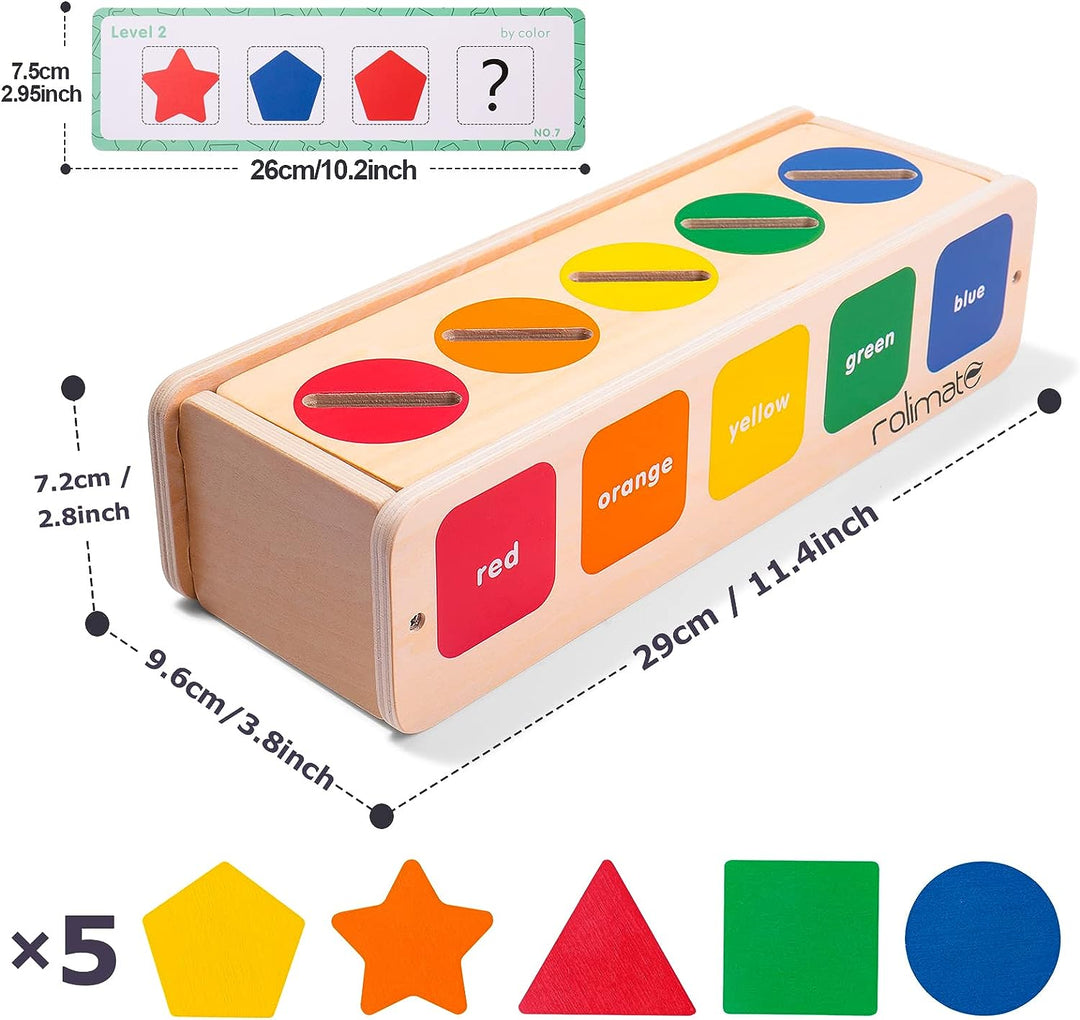 Wooden Shape & Color Sorting box - صندوق تصنيف الألوان و الأشكال الخشبي