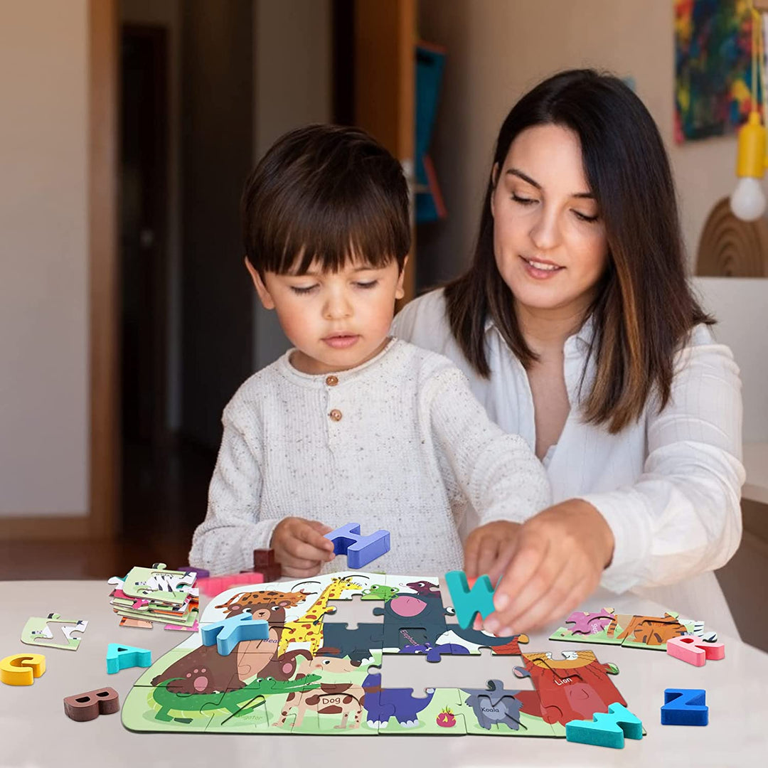 Alphabet Educational Wooden Puzzle - 36 Alphabet jigsaw puzzle