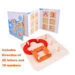 Load image into Gallery viewer, Wooden Letter Number Construction Puzzle -  شرائح تكوين الحروف الخشبية
