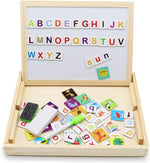 Load image into Gallery viewer, Double-sided Writing Board with Magnetic alphabet and Jigsaw Puzzles Set
