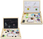 Load image into Gallery viewer, Double-sided Writing Board with Magnetic alphabet and Jigsaw Puzzles Set
