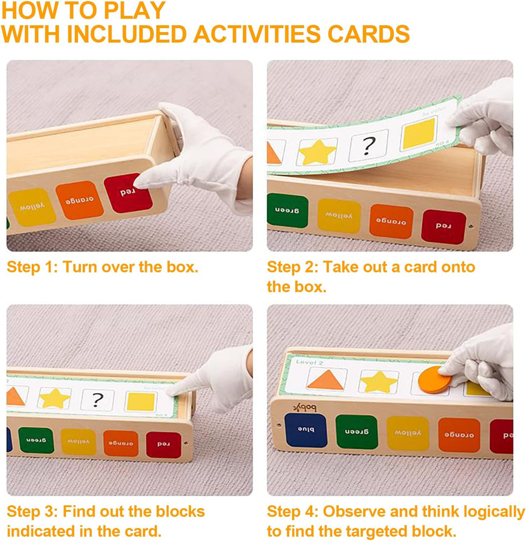 Wooden Shape & Color Sorting box - صندوق تصنيف الألوان و الأشكال الخشبي