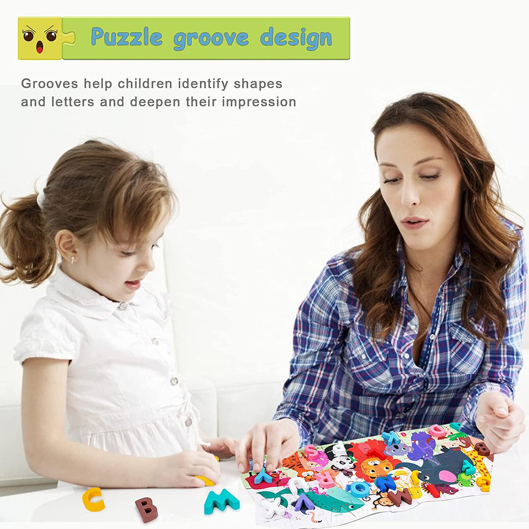 Alphabet Educational Wooden Puzzle - 36 Alphabet jigsaw puzzle