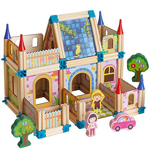Master Of Architecture 128 Pieces Wooden Blocks - شرائح بناء خشبية 128 قطعة
