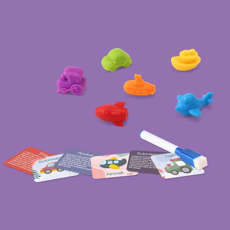 Counting Sorting  and classification Early Learning toy - Educational transportation models - 60 pcs   -   "لعبة تعليمية للأطفال لتعلم العد والفرز والتصنيف - نماذج تعليمية لوسائل النقل - 60 قطعة"