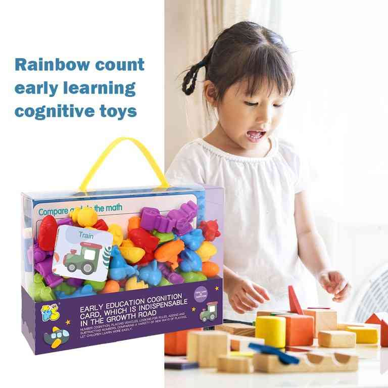 Counting Sorting  and classification Early Learning toy - Educational transportation models - 60 pcs   -   "لعبة تعليمية للأطفال لتعلم العد والفرز والتصنيف - نماذج تعليمية لوسائل النقل - 60 قطعة"