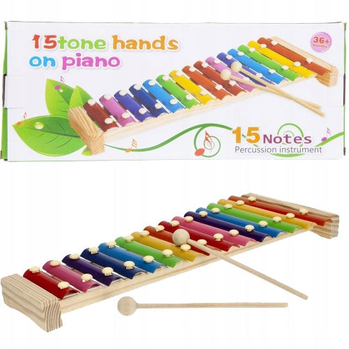 Wooden colored Xylophone 15 Tone - اكسيليفون خشبي ملون 15 نغمة