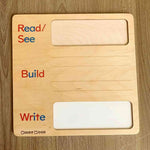 Load image into Gallery viewer, Spelling board - writing board - CVC word building mat - language kindergarten - Read build write board - natural wood - non-toxic - handmade
