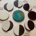 Load image into Gallery viewer, Moon phases puzzle natural wood - أطوار القمر خشب طبيعي
