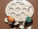 Load image into Gallery viewer, Moon phases puzzle natural wood - أطوار القمر خشب طبيعي
