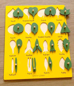 Load image into Gallery viewer, Wooden Botany Leaf Puzzle- Arabic Language - natural wood - non-toxic - handmade - بازل أوراق الشجر - عربي - خشب طبيعي
