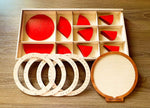 Load image into Gallery viewer, Fraction manipulation board (Colored) - Fraction ring - Fraction circle - (صندوق تعليم الكسور (ملون
