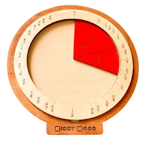 Fraction manipulation board (Colored) - Fraction ring - Fraction circle - (صندوق تعليم الكسور (ملون