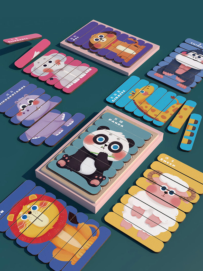 Fun Strip Animals Puzzle - بازل شرائح حيوانات