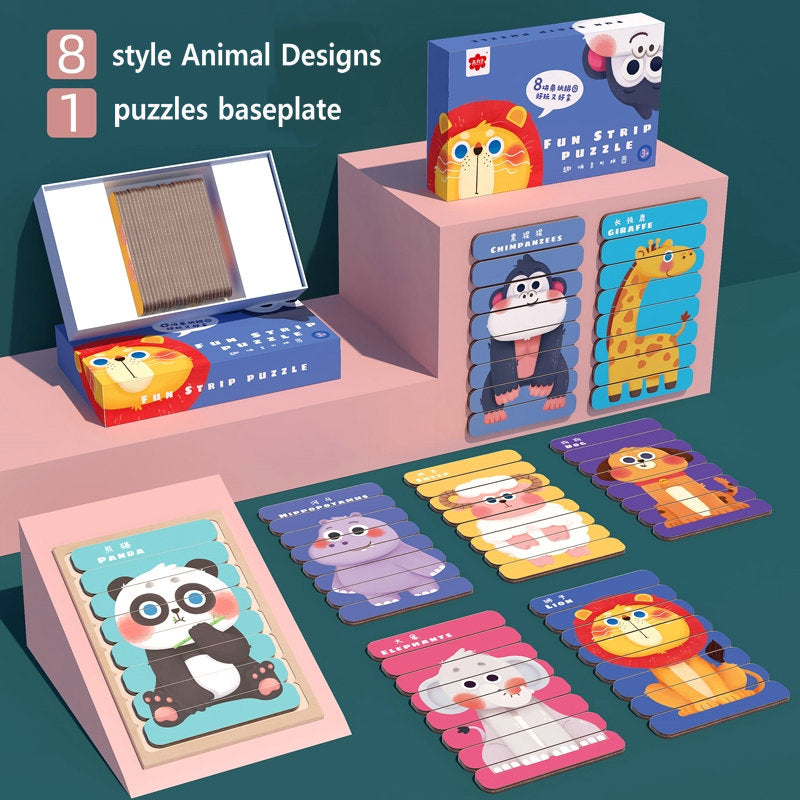 Fun Strip Animals Puzzle - بازل شرائح حيوانات