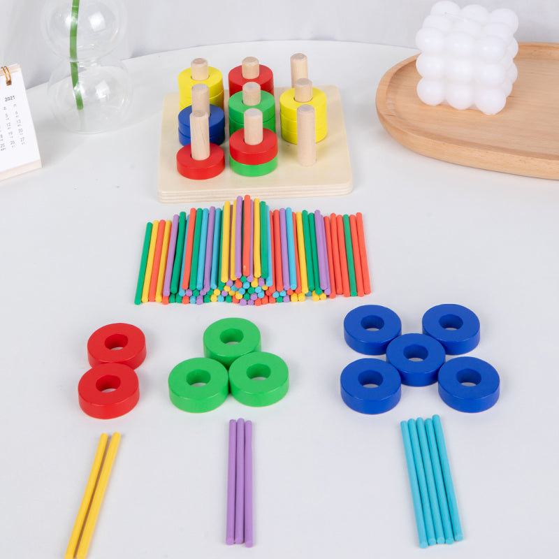 Multifunctional ferrule game 3 in 1 - مطابقة مع كروت