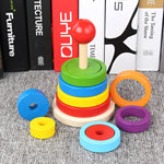 Load image into Gallery viewer, Baby Rings stacking Blocks - عمود حلقات خشب مع أشكال
