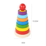 Load image into Gallery viewer, Baby Rings stacking Blocks - عمود حلقات خشب مع أشكال
