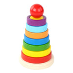 Load image into Gallery viewer, Baby Rings stacking Blocks - عمود حلقات خشب مع أشكال
