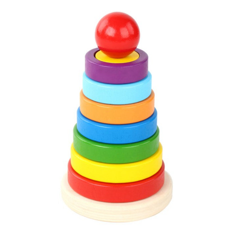 Baby Rings stacking Blocks - عمود حلقات خشب مع أشكال