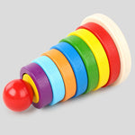 Load image into Gallery viewer, Baby Rings stacking Blocks - عمود حلقات خشب مع أشكال
