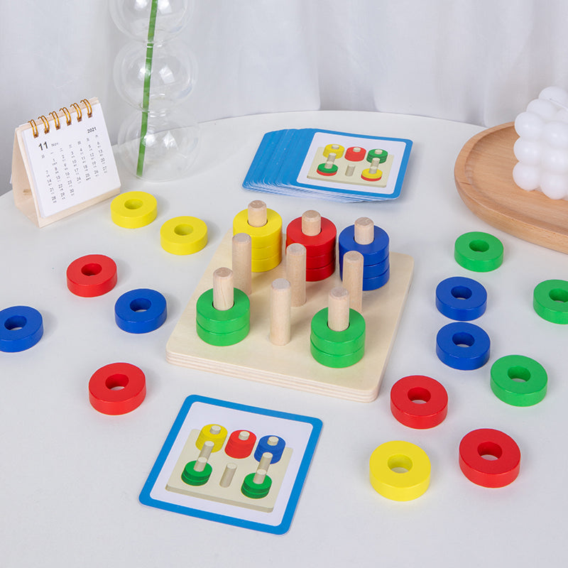 Multifunctional ferrule game 3 in 1 - مطابقة مع كروت