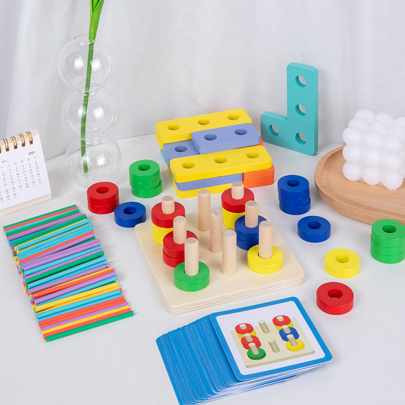 Multifunctional ferrule game 3 in 1 - مطابقة مع كروت