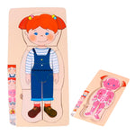 Load image into Gallery viewer, Human body wooden matching puzzle - girl بازل مطابقة جسم الانسان - بنت
