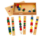 Load image into Gallery viewer, Bead Sequencing Activity Set in Wooden Storage Tray
