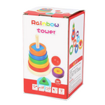 Load image into Gallery viewer, Baby Rings stacking Blocks - عمود حلقات خشب مع أشكال
