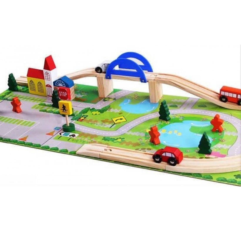 Rail overpass wooden set - المدينة المرورية