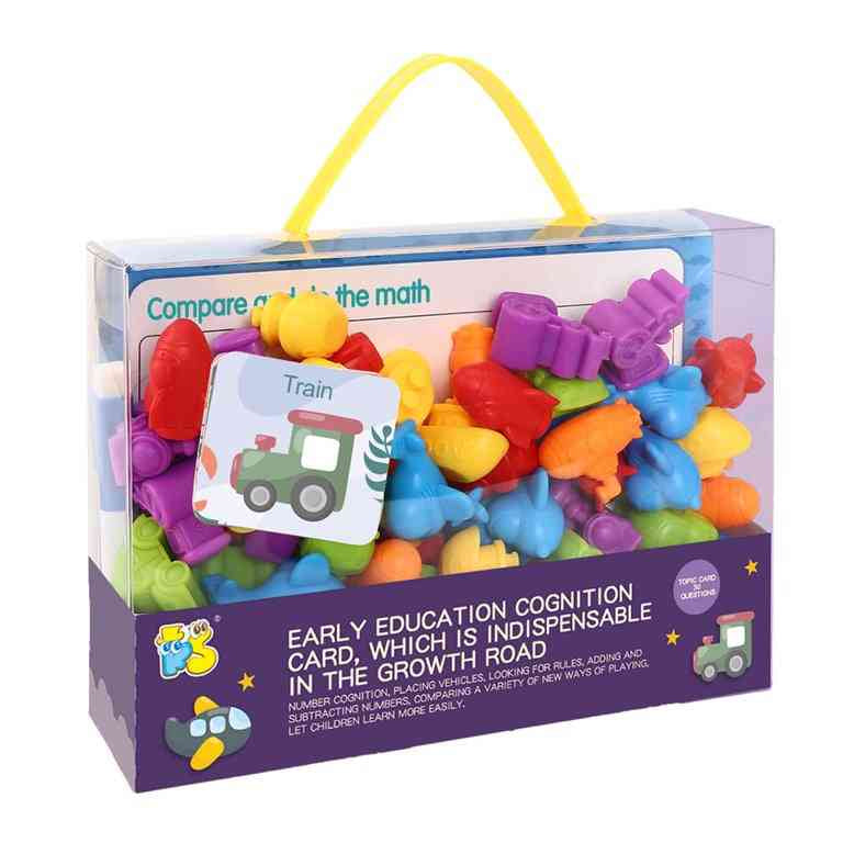 Counting Sorting  and classification Early Learning toy - Educational transportation models - 60 pcs   -   "لعبة تعليمية للأطفال لتعلم العد والفرز والتصنيف - نماذج تعليمية لوسائل النقل - 60 قطعة"