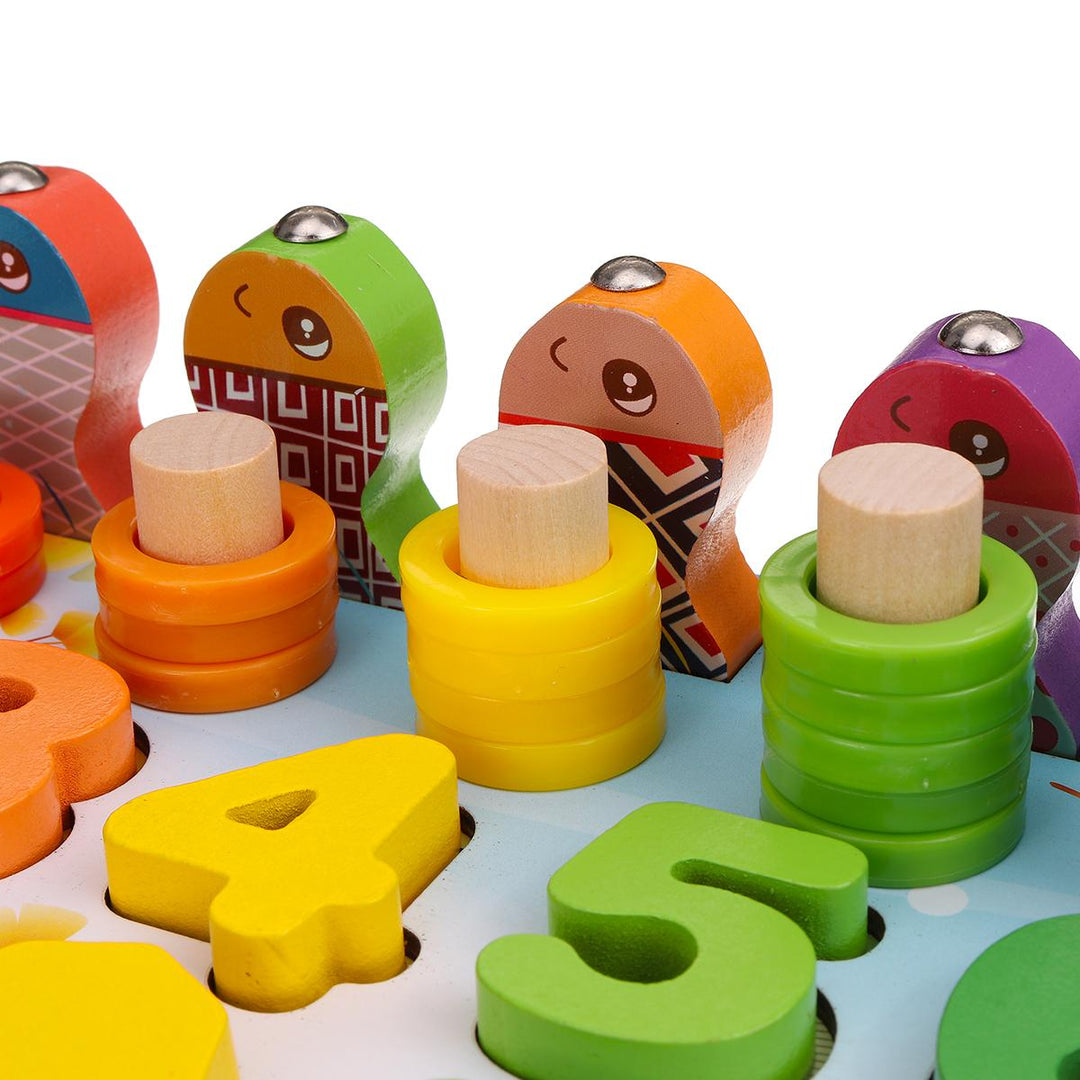 Wooden board of numbers and letters with a counter, and fishing - لوحة أرقام و حروف مع عداد و صيد سمك