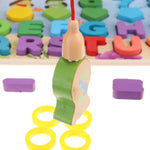 Load image into Gallery viewer, Wooden board of numbers and letters with a counter, and fishing - لوحة أرقام و حروف مع عداد و صيد سمك
