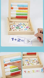 Load image into Gallery viewer, Wooden Abacus With 5 Slots &amp; Tangram - عداد مع كروت و تانجرام
