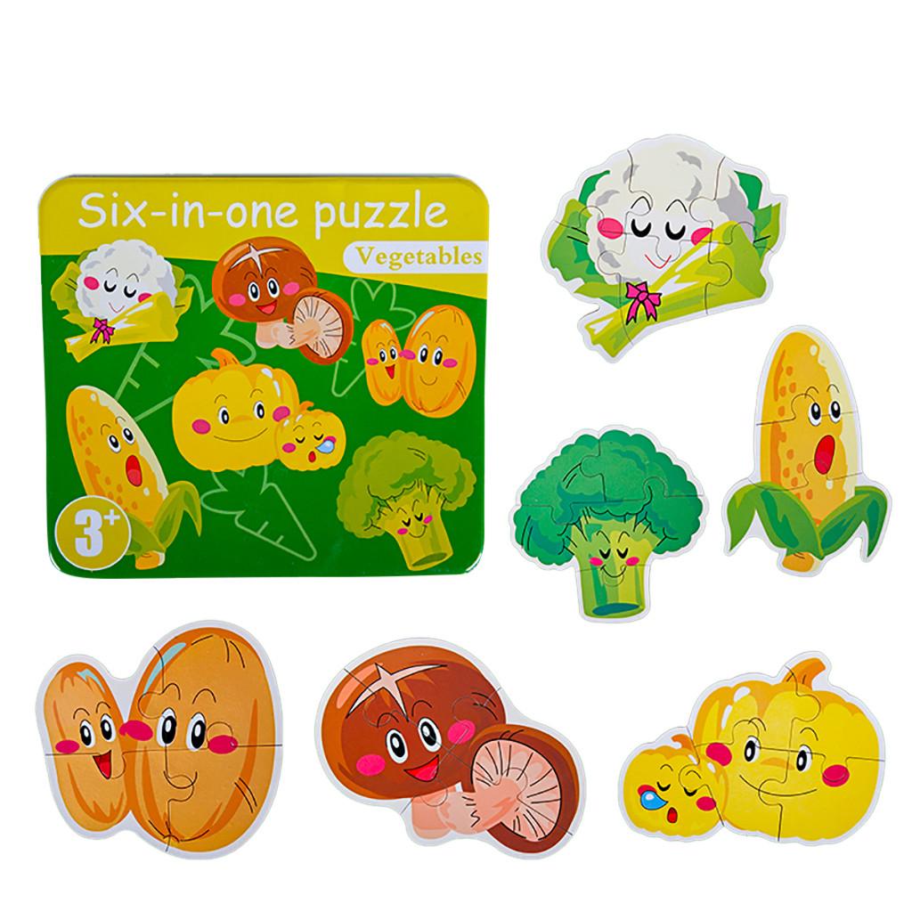 Baby puzzle tin box - vegetables - بازل بيبي علبة معدن - الخضروات