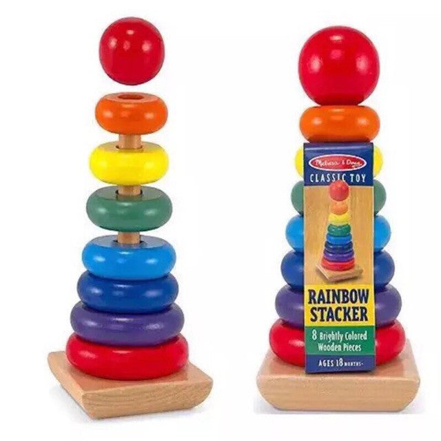 Classic Colored Ring Stacker - عمود حلقات خشب ملون