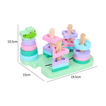 Load image into Gallery viewer, Geometry Matching 4 Column Building with Alligator stacking Column
