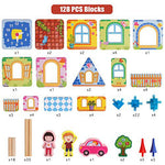 Load image into Gallery viewer, Master Of Architecture 128 Pieces Wooden Blocks - شرائح بناء خشبية 128 قطعة

