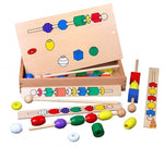 Load image into Gallery viewer, Bead Sequencing Activity Set in Wooden Storage Tray
