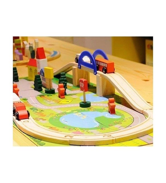 Rail overpass wooden set - المدينة المرورية