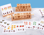 Load image into Gallery viewer, Wooden Spinning number Matching Blocks with Cards - مكعبات خشبية دوارة للعمليات الحسابية مع بطاقات
