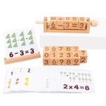 Load image into Gallery viewer, Wooden Spinning number Matching Blocks with Cards - مكعبات خشبية دوارة للعمليات الحسابية مع بطاقات
